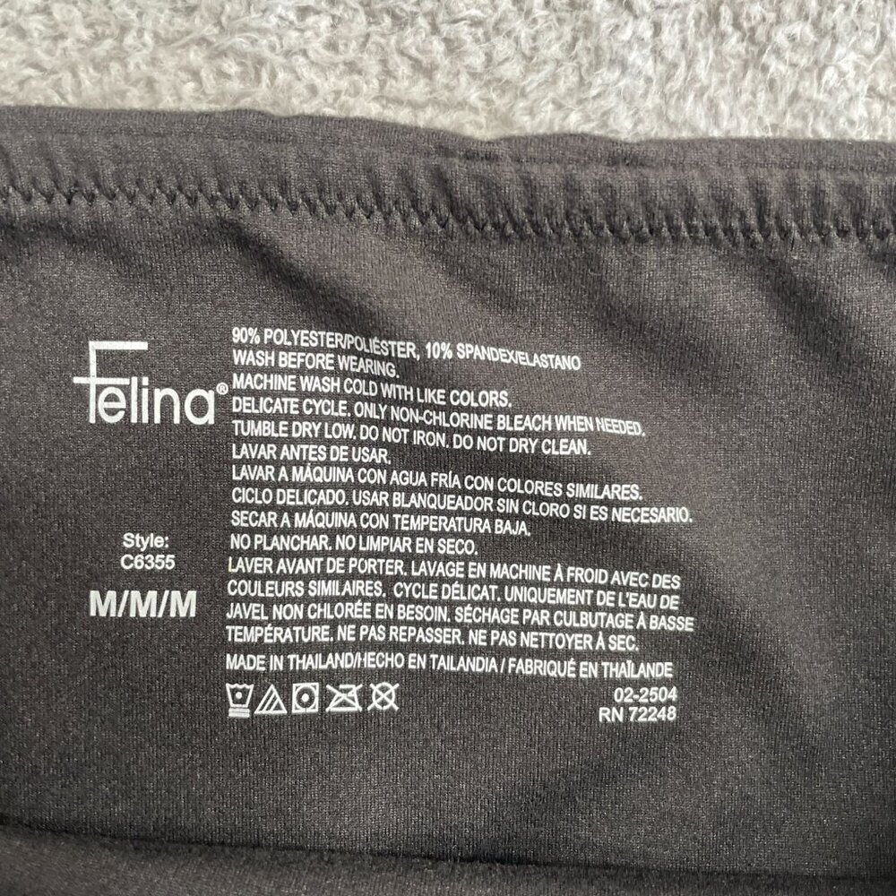 NWOT Felina Women's M/L High-Waist Black Leggings 2-Pack Polyester/Spandex - Picture 4 of 5